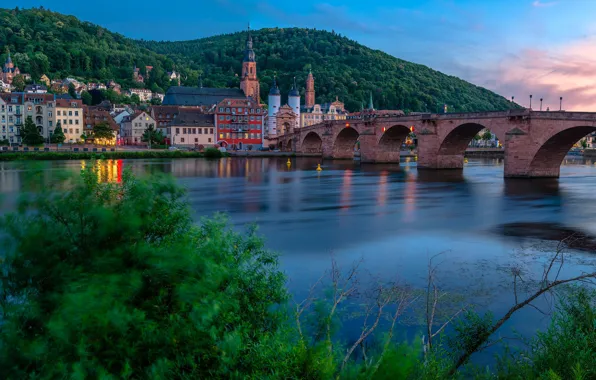 Bridge, river, building, home, Germany, Germany, Old bridge, Baden-Württemberg