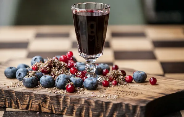 Berries, blueberries, juice, cranberry