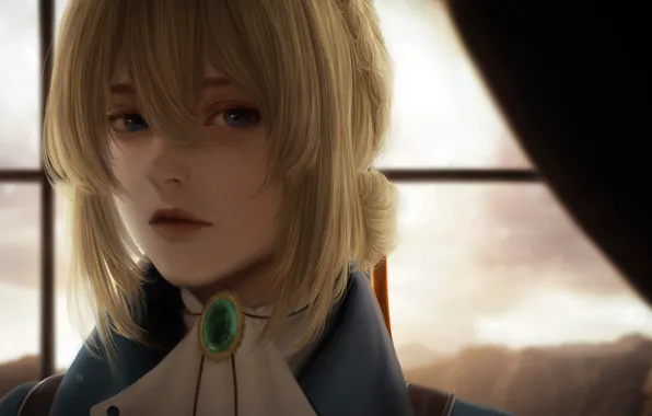 Girl, portrait, anime, art, Violet Evergarden