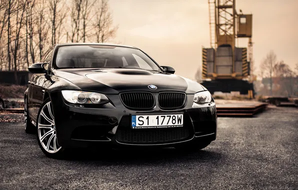 Picture BMW, crane, BMW, black, before, black, E92