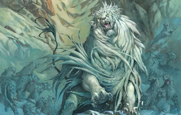 Figure, Fiction, Magic the Gathering, IRBIS, Bars, Jesper Ejsing, Snow Leopard, Roar