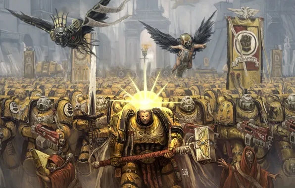Picture yellow, Warhammer, Black Templars, 40000, Imperium