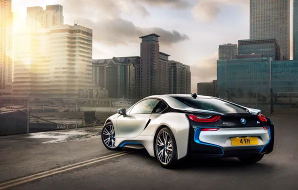 Picture car, city, bmw i8
