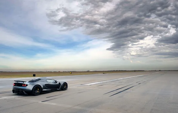 Picture The sky, Clouds, Auto, Hennessey, Venom, Sports car, Runway