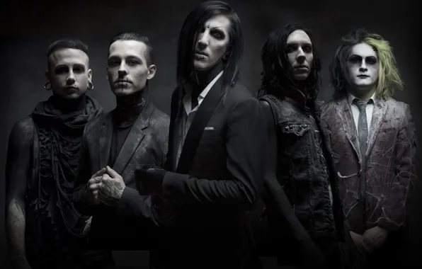Picture rock band, metalcore, post-hardcore, Motionless In White, gothic rock