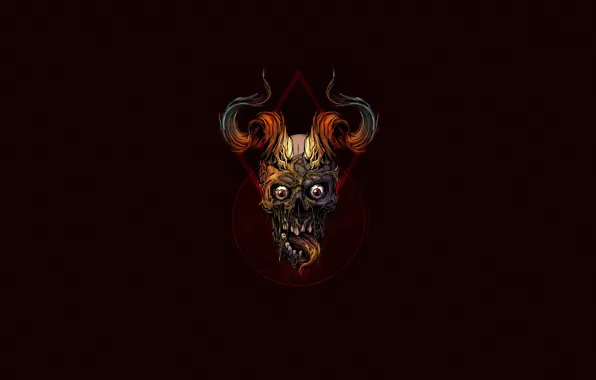 Minimalism, Language, Skull, Style, Background, Horns, Art, Art