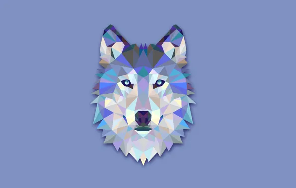 Picture abstraction, wolf, minimalism, head, light background, wolf