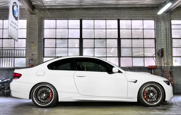 White, BMW, BMW, window, profile, white, e92, black rims