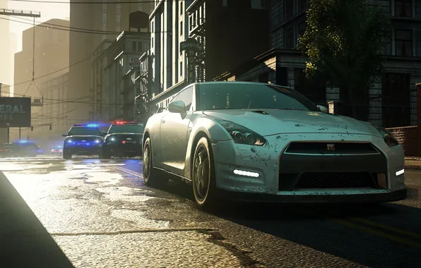 Picture the city, track, police, chase, Need for Speed, Nissan, Electronic Arts, Most Wanted