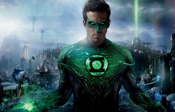 Picture fiction, mask, costume, Ryan Reynolds, Ryan Reynolds, comic, Green Lantern, Green Lantern
