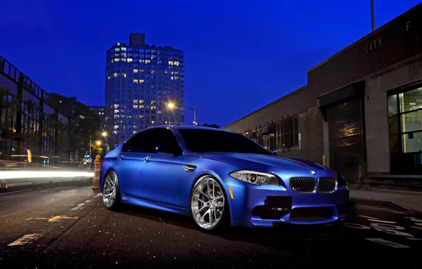 Picture car, night, street, BMW, bmw m5, hq Wallpapers
