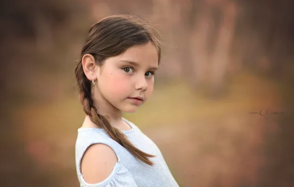 Picture portrait, girl, bokeh, Carmen Gabaldon
