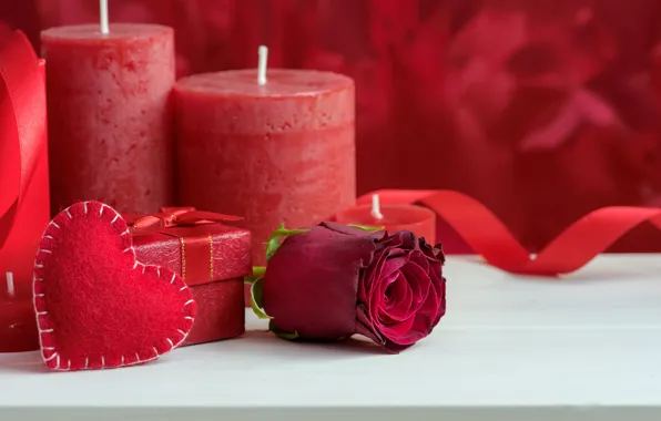 Love, roses, candles, red, red, love, flowers, romantic