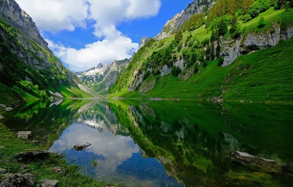 Picture mountains, lake, Switzerland, Switzerland