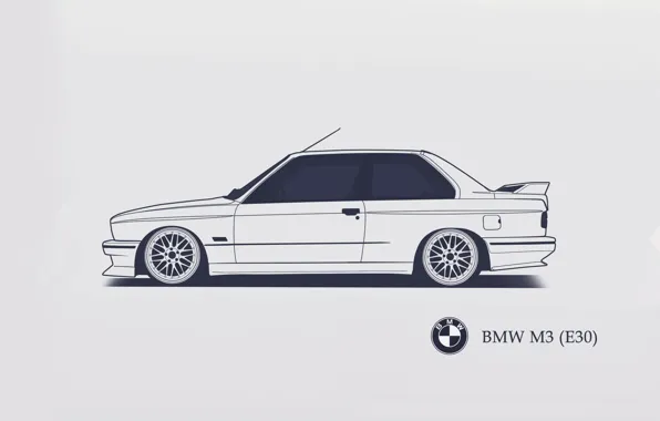 Picture BMW, E30, Minimalistic, SrCky Design