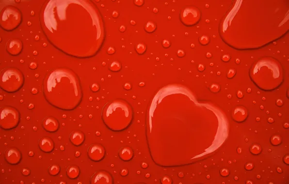 Red, Drops, Heart