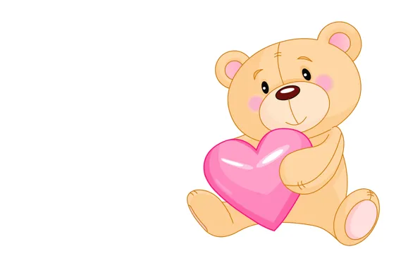 Picture heart, art, bear, Valentine, children's