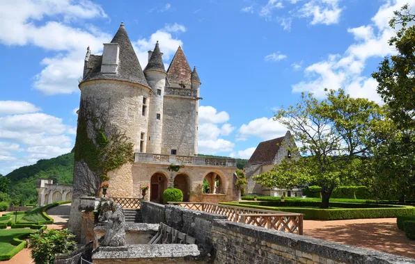 Castle, France, des, Milandes., Chetau