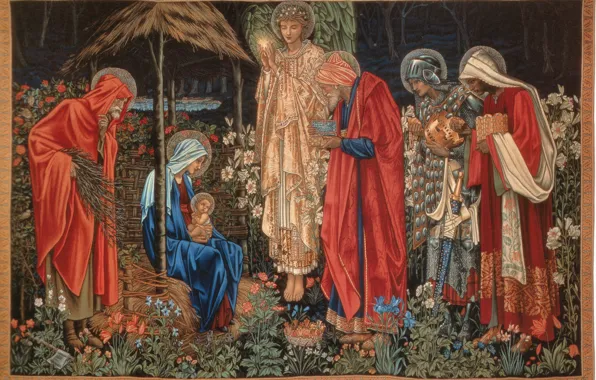The adoration of the Magi, Burne-Jones, of_the_Magi, Tapestry, The Star Of Bethlehem, Adoration