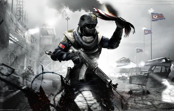 Picture Flag, Machine, Fighter, GameWallpapers, Homefront