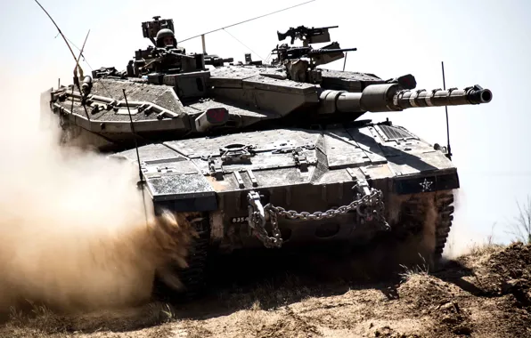 Picture dust, tank, combat, Merkava, main, Merkava, Israel