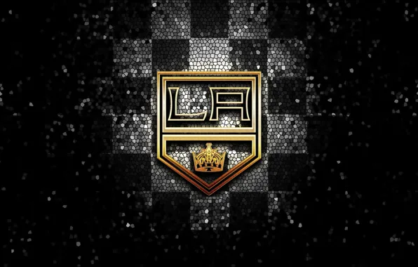 Wallpaper, sport, logo, NHL, hockey, glitter, checkered, Los Angeles Kings