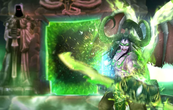 Elf, the portal, the demon, demon, wow, world of warcraft, The Illidan Stormrage, illidan stormrage