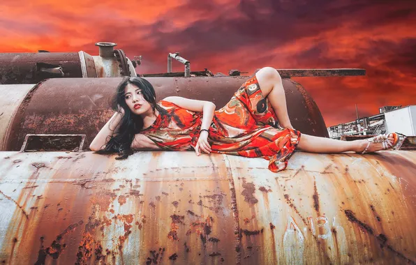 Girl, pose, background