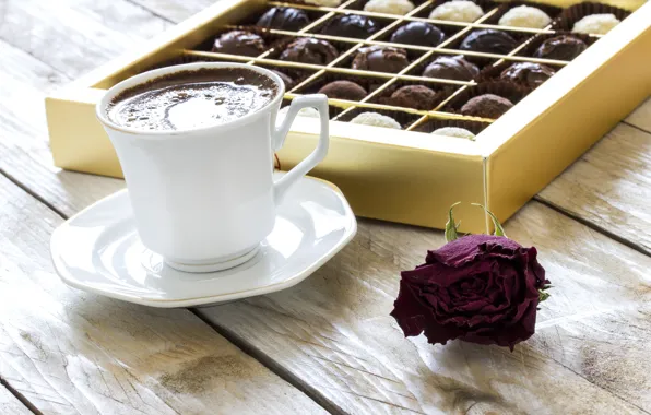 Picture flowers, coffee, roses, candy, rose, sweet, coffee, candy