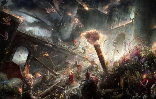 War, fantasy, the battle, Epic battle