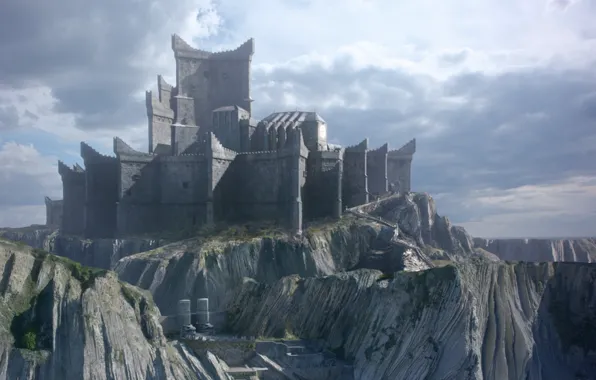 Mountains, castle, fortress, Dragonstone, Game Of Thrones 7
