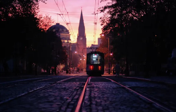The city, Poland, tram, Poznan