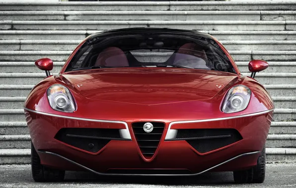 Picture red, Alfa Romeo, car, beautiful, Touring, Flying Disc