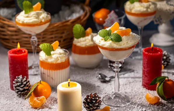 Candles, dessert, ramekin