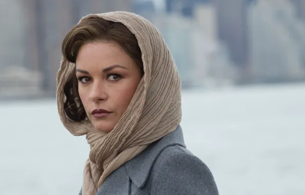 Picture look, blur, frame, shawl, coat, Catherine Zeta-Jones, Catherine Zeta-Jones, The city of Vice