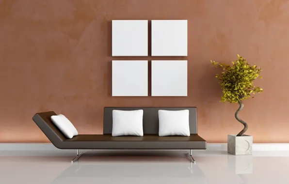 Design, house, style, sofa, plants, apartment, comfort, the idea