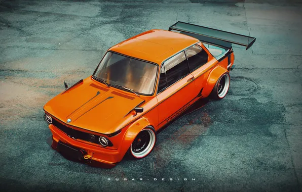 Auto, Retro, BMW, Machine, Tuning, Boomer, Style, Orange