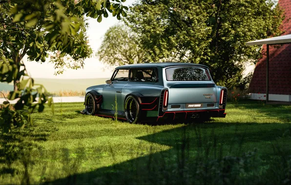 Hellcat, Widebody, Trabant, V8 Engine, Side View, Rostislav Prokop, Trabant 601S, Prokop Design