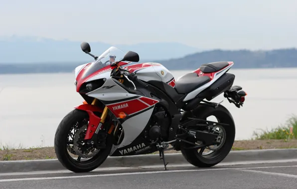 Red, Yamaha, Black, White, YZF-R1