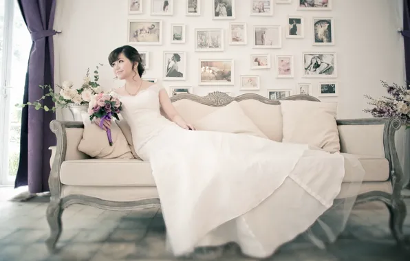 Girl, background, Asian