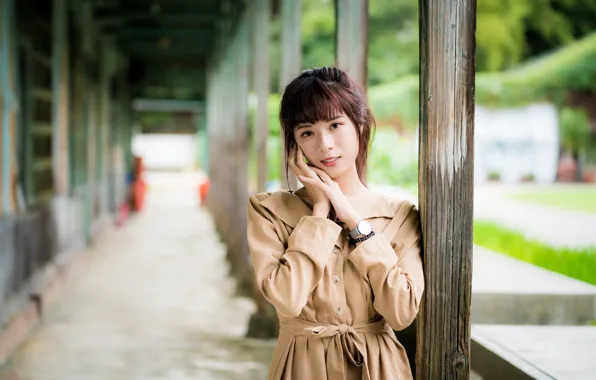 Girl, pose, Asian, cutie, bokeh