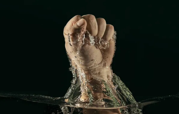 Picture water, hand, fist