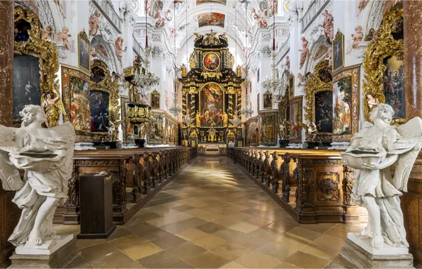 Austria, angels, Church, Cathedral, religion, the monastery, sculpture, Garsten