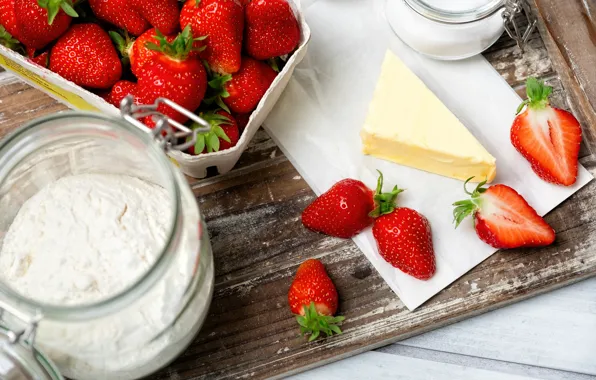 Berries, oil, strawberry, Strawberry, flour