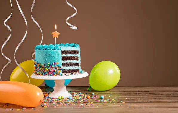 Balloons, birthday, colorful, cake, cake, Happy Birthday, celebration, candles