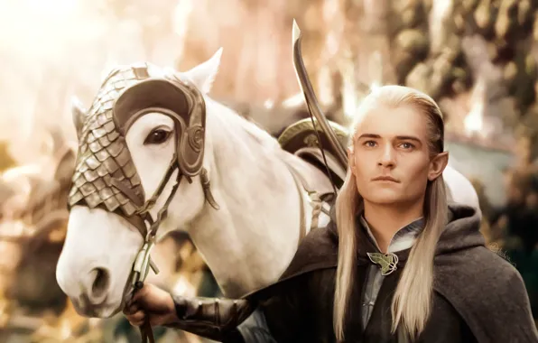 Picture horse, the Lord of the rings, art, lord of the rings, Orlando Bloom, Legolas