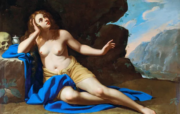Girl, Picture, Naked, Artemisia Gentileschi, Artemisia Gentileschi, Italian artist, Mary Magdalene in ecstasy