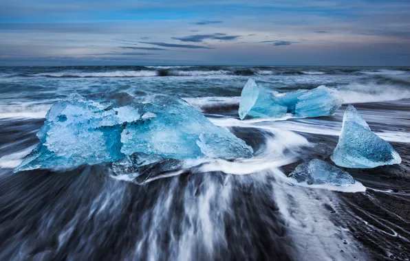 Winter, Landscape, Snow, Ice, Sea, Cold, Diamonds