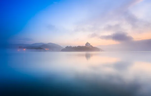 Picture The sky, Water, Clouds, Home, The ocean, Fog, Islands