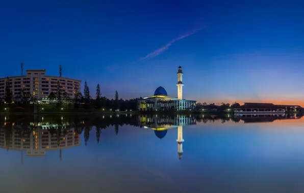 Night, the city, Malaysia, the mosque